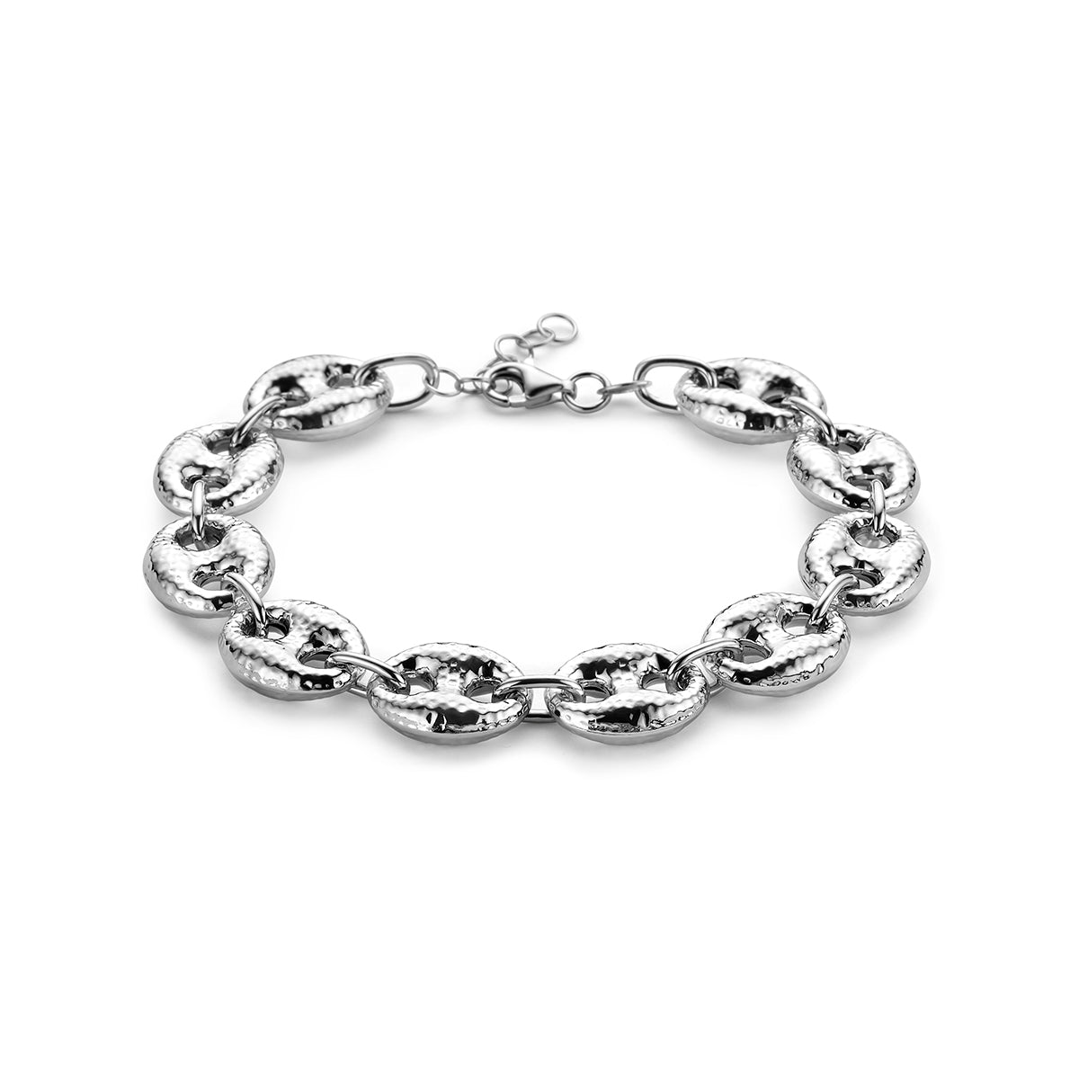 Armband 12 mm 18 + 2 cm Silber rhodiniert