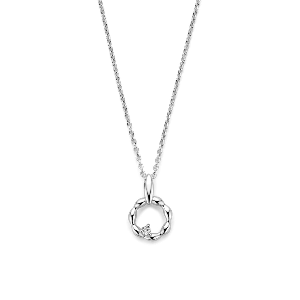 collier zirkonia 41 - 43 - 45 cm zilver gerhodineerd
