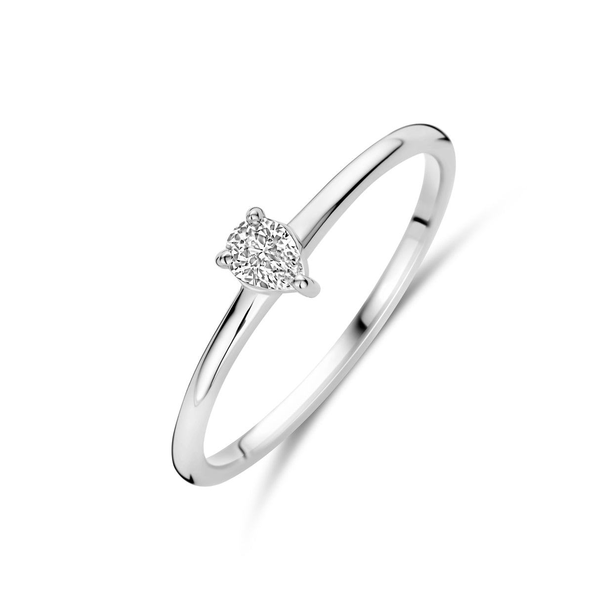 Ring Zirkonia Silber rhodiniert