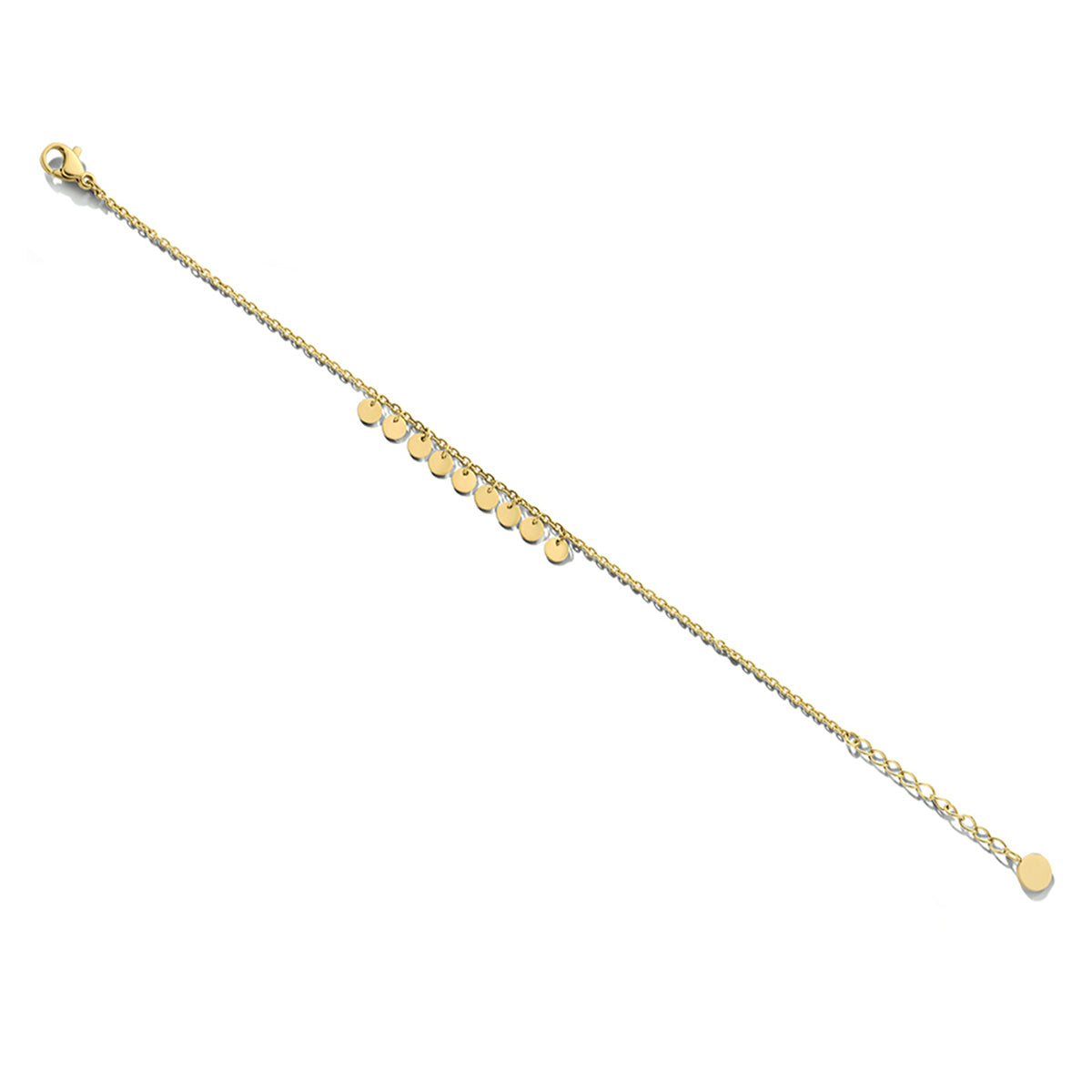 armband rondjes 16 + 3 cm ion plating edelstaal