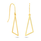 oorhangers driehoek franse haak 26,5 mm 14K geelgoud - driehoek