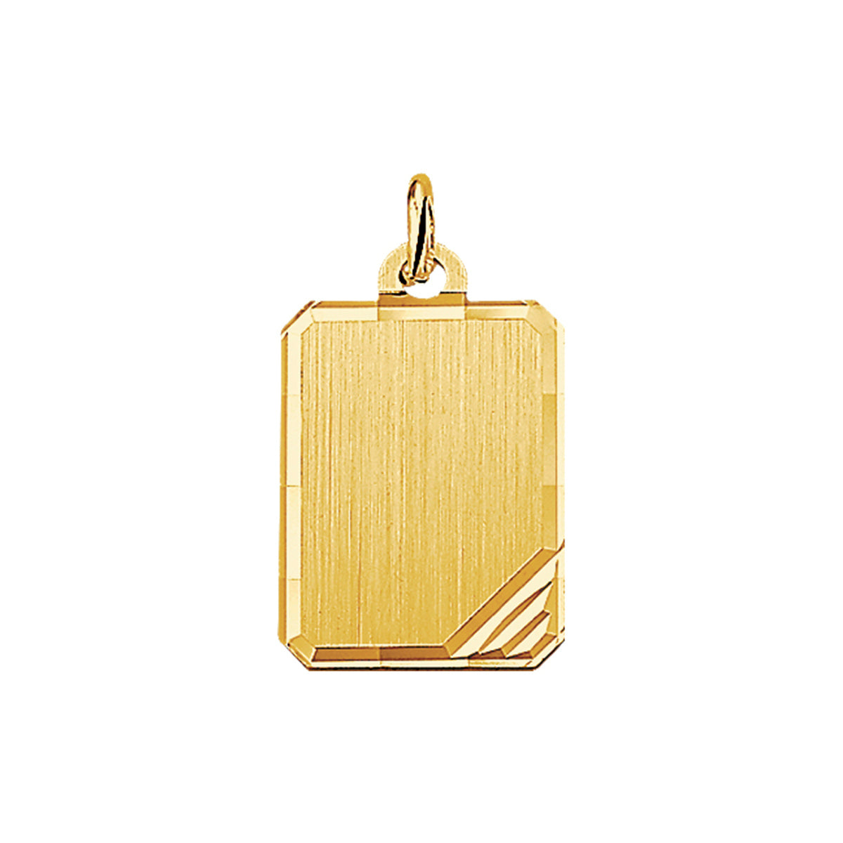 Gravuranhänger matt diamantiert 14K Gelbgold