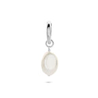oorring parel per stuk 18 mm zilver gerhodineerd