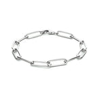 Armband Büroklammer Rundrohr 5,6 mm 19 cm Silber rhodiniert