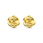 Ohrstecker Rose 8 mm 14K Gelbgold