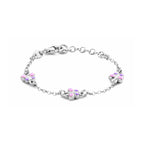 Armband Schmetterlinge Emaille 11 + 2 cm rhodiniert Silber