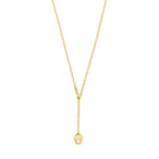 y-collier koffieboon 50 cm 3 micron zilver verguld (geel)