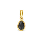 hanger zwart zirkonia 14 mm 14K geelgoud