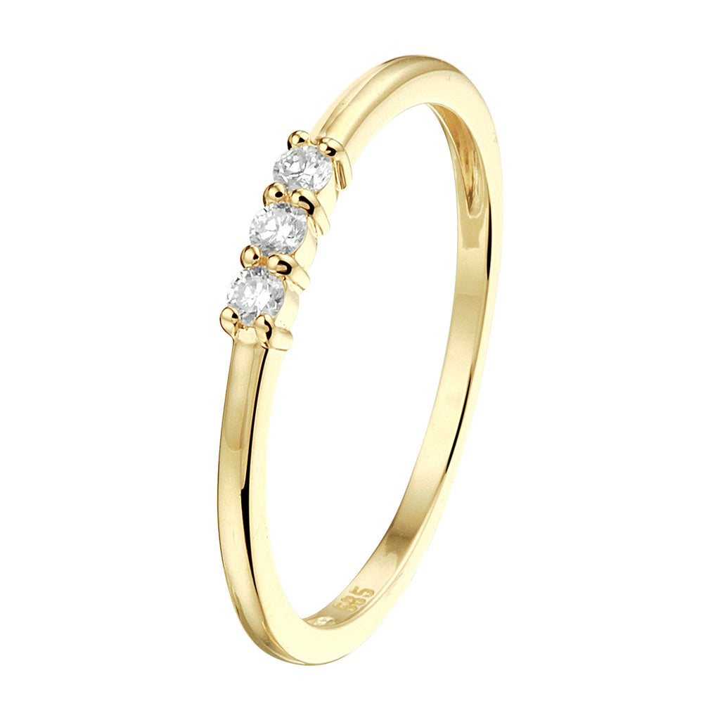 ring diamant 0.09ct h si 14K geelgoud