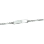 Gravurarmband Figaroplatte 4,2 mm 9 - 11 cm Silber rhodiniert