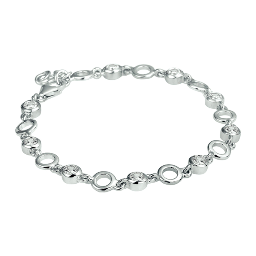 Armband Zirkonia 6,2 mm 18 + 2 cm Silber rhodiniert