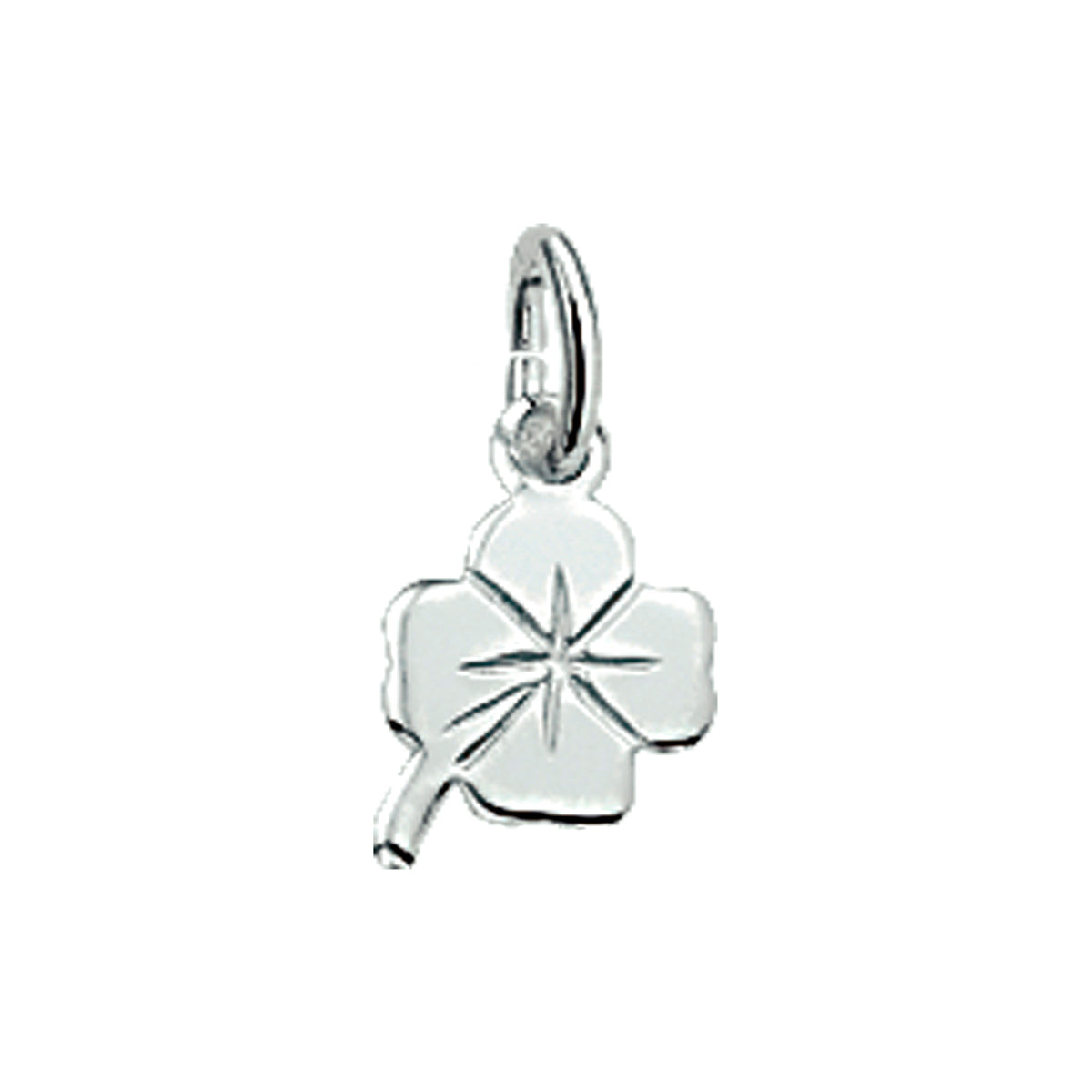 Anhänger Kleeblatt 7 mm Silber weiß