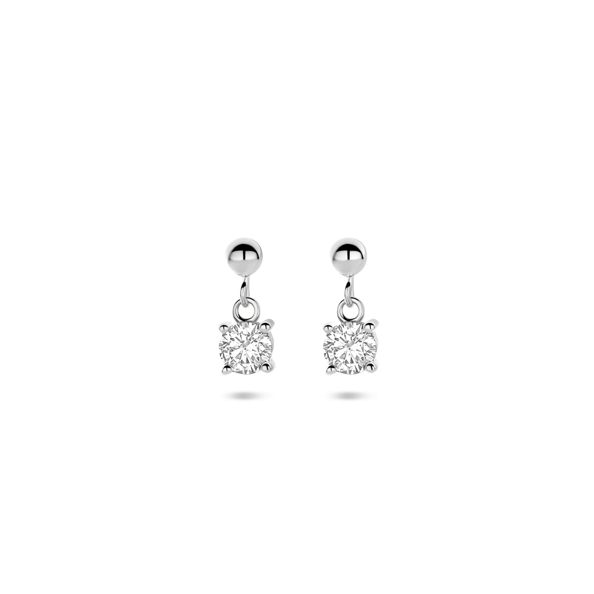 oorhangers zirkonia 11 mm zilver gerhodineerd