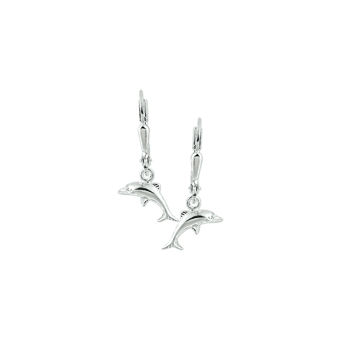 Ohrringe Delphin Brisur Haken Silber weiß