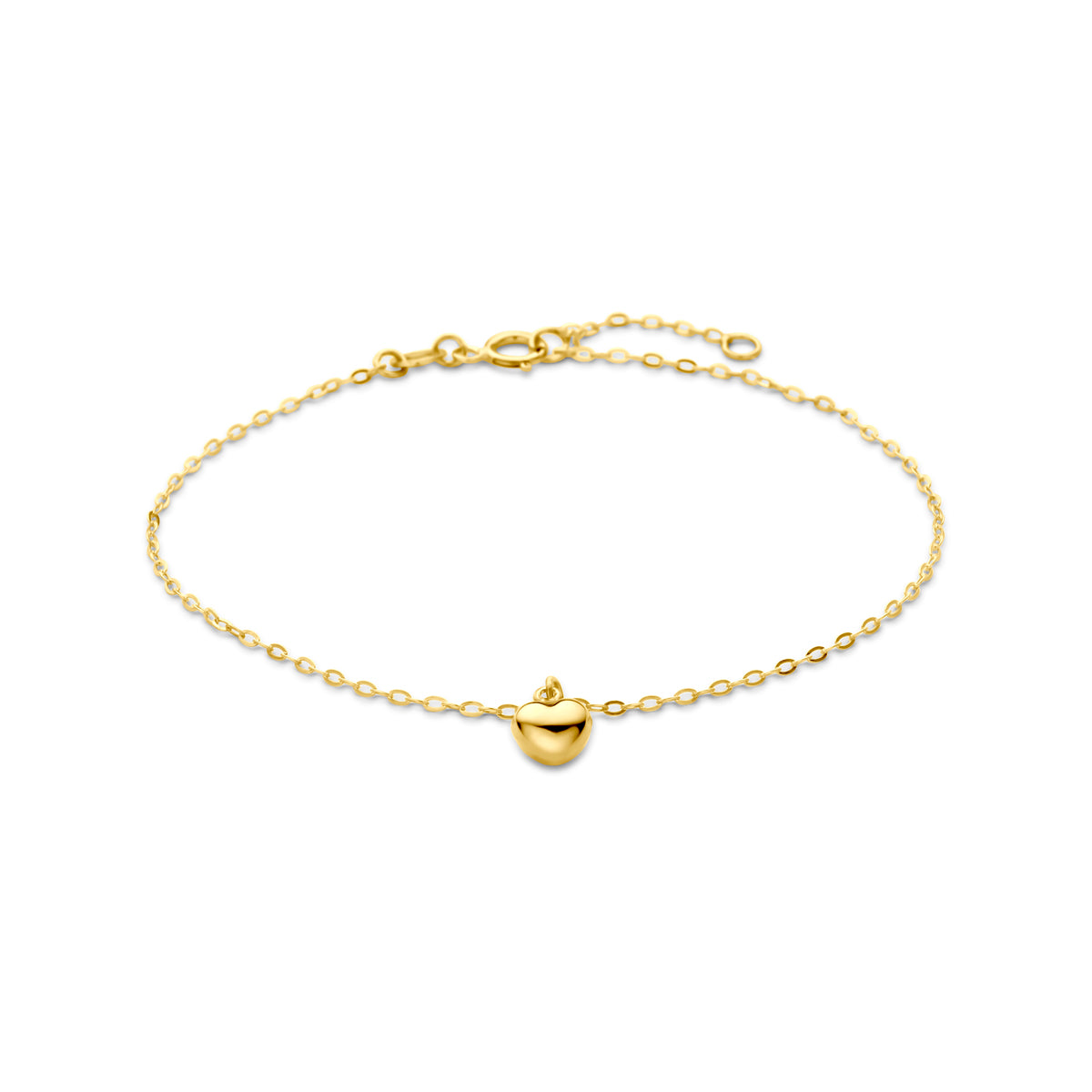 Armband Herz 16,5 - 18,5 cm 14K Gelbgold