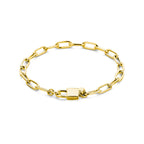 Armband Büroklammer und Schloss 18 cm 3 Mikron Silber vergoldet (gelb)