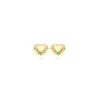 oorknoppen hartje poli/gediamanteerd 5 mm 14K geelgoud