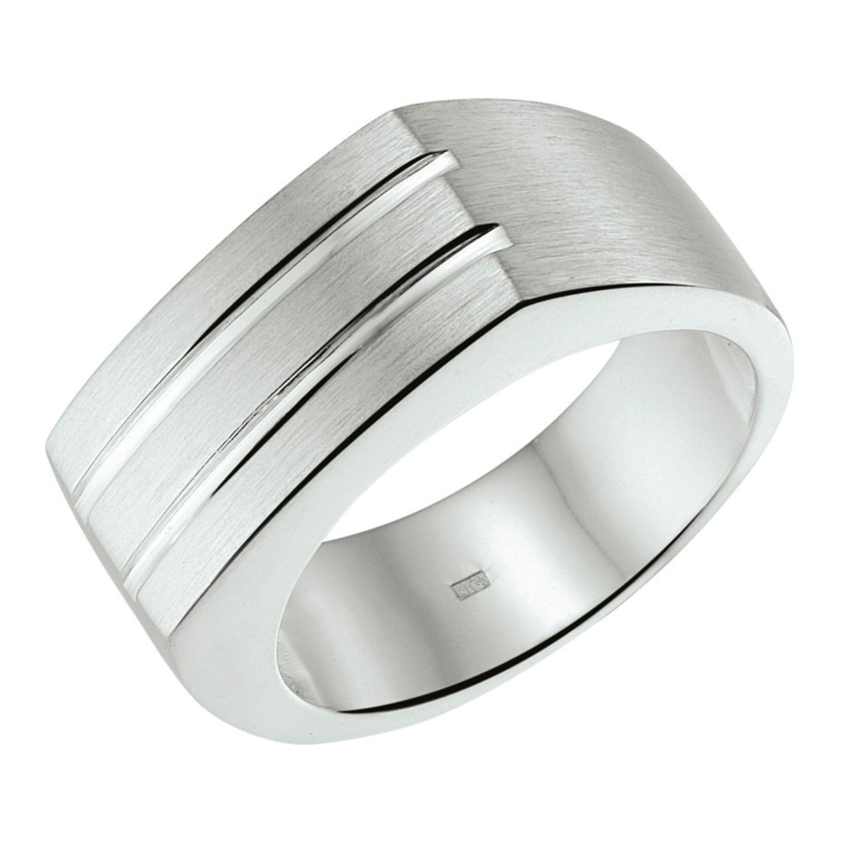 Ring Poly/Mattsilber weiß