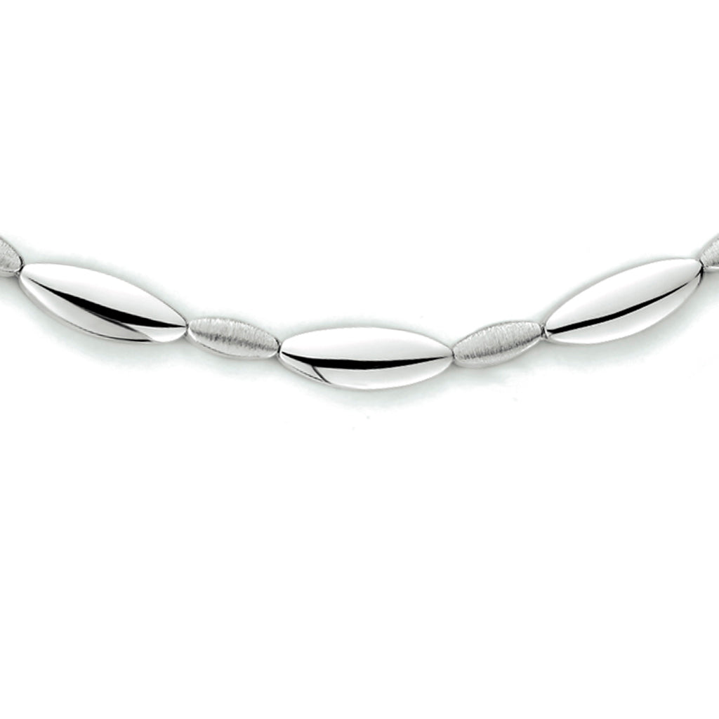 Halskette 5,2 mm 43 cm poly/mattsilber rhodiniert