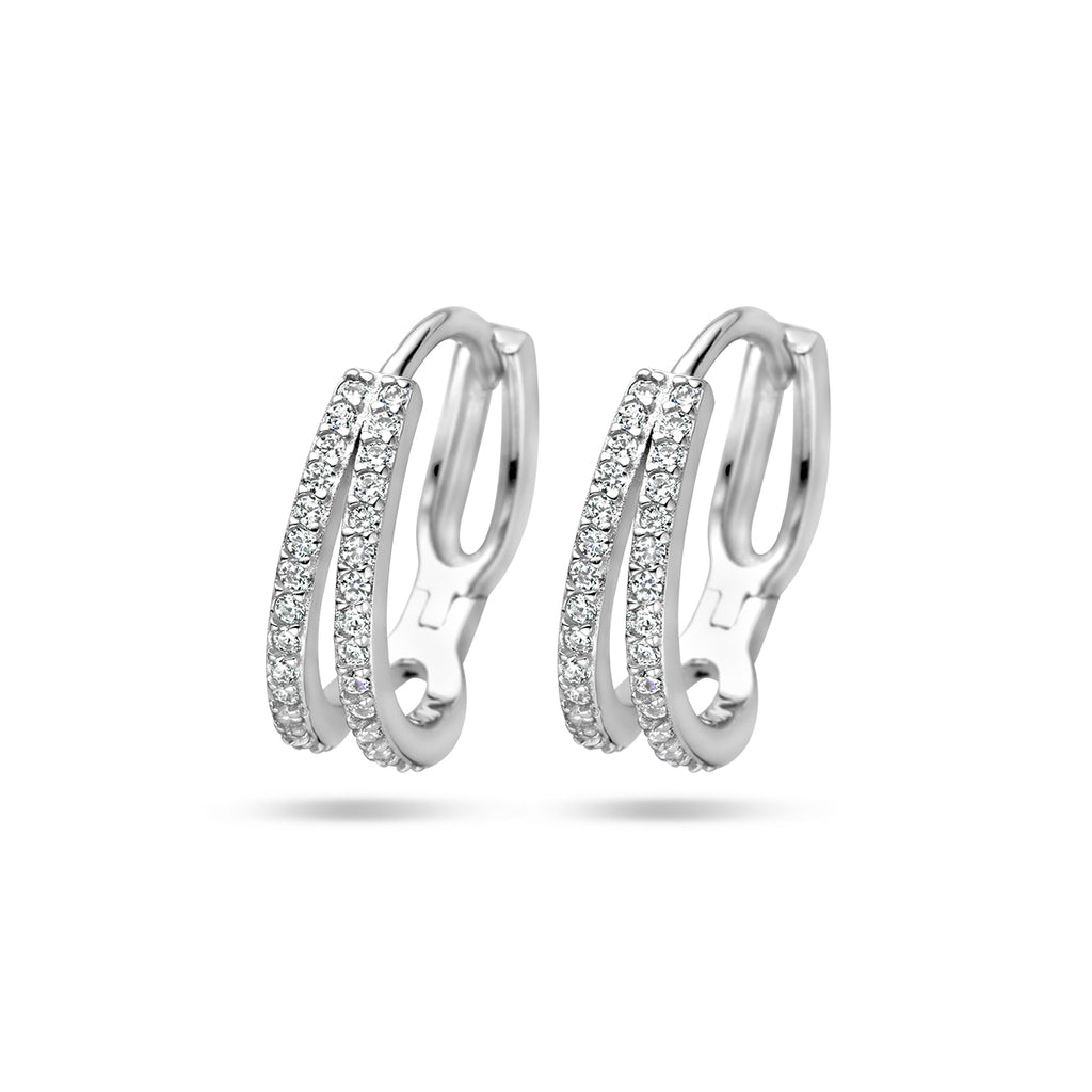 klapoorringen zirkonia zilver gerhodineerd