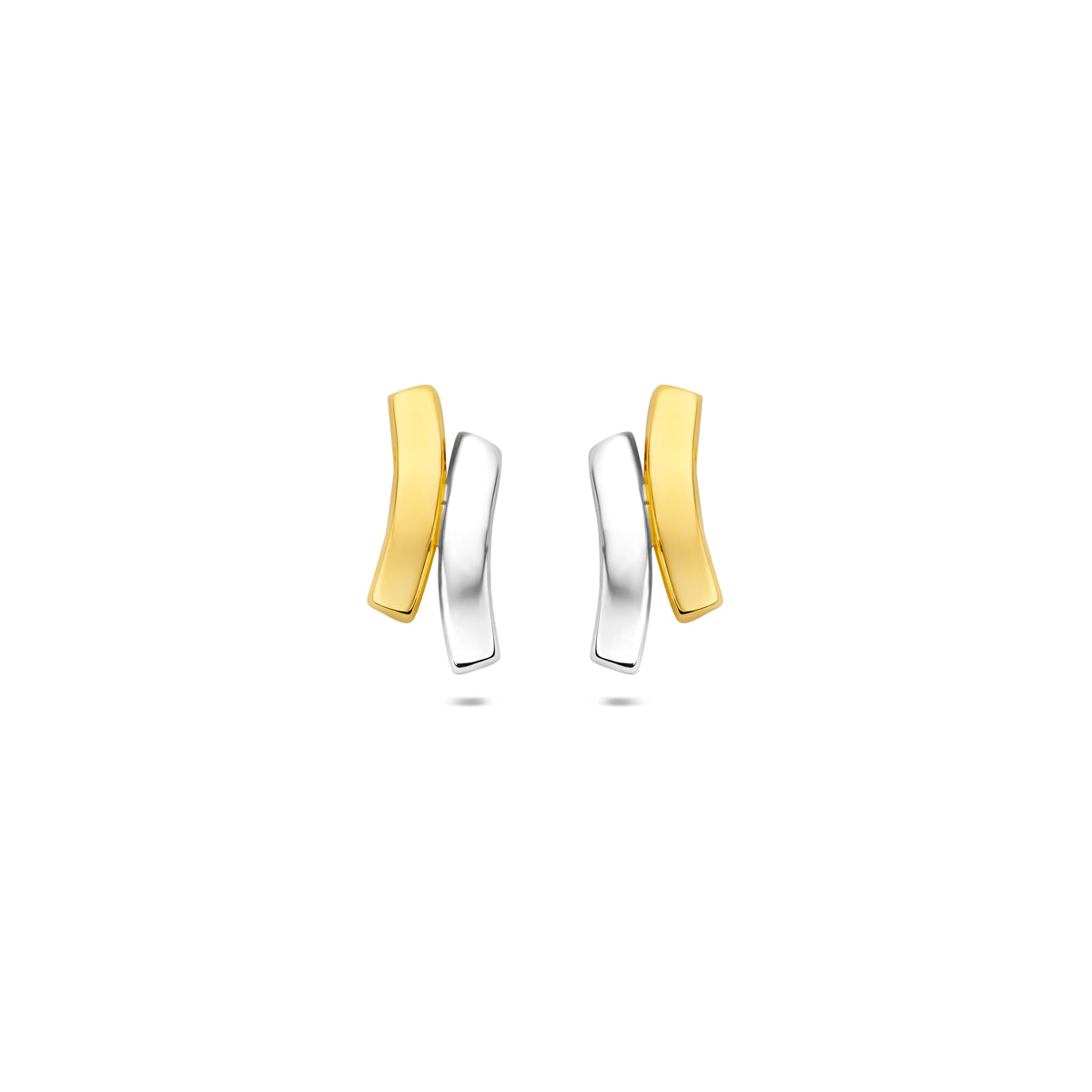 9K Ohrstecker Bicolor gestiftet 12 mm 9K Gelb