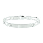 Gravurarmband Figaroplatte 8 mm 21 cm silberweiß
