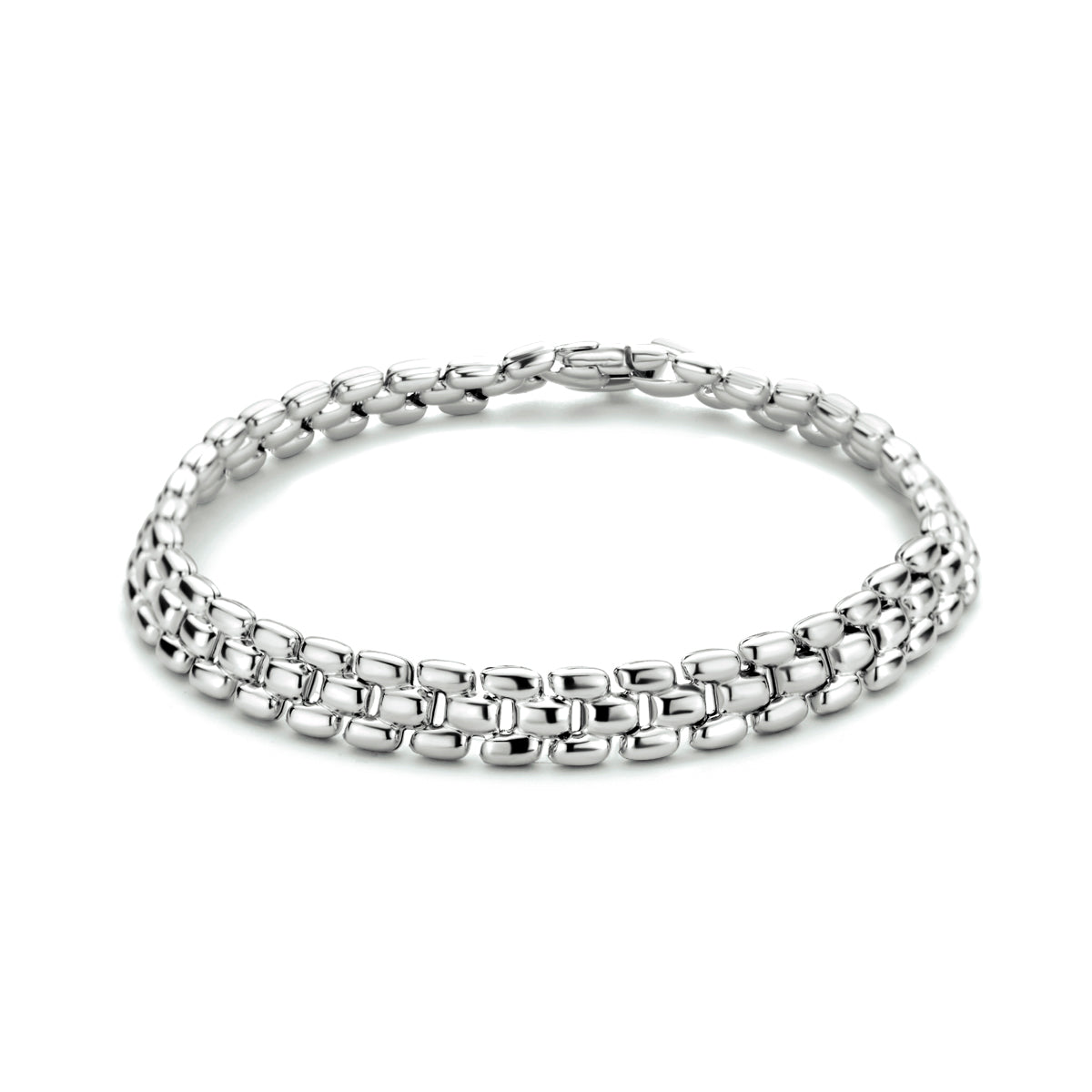 Armband Panther 6,9 mm 19 cm Silber rhodiniert