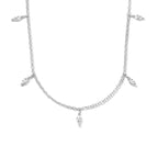 Halskette Zirkonia 41 + 4 cm Silber rhodiniert