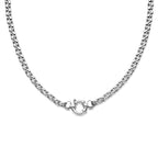Jasseron Collier 6 mm mit großem Federringverschluss Silber Weiß