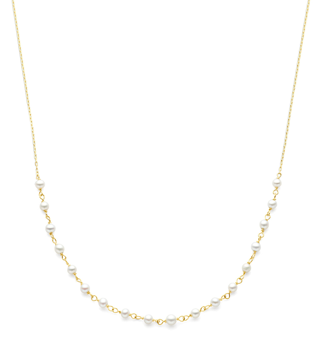 Perlenkette 43 - 45 cm 14K Gelbgold