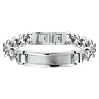 graveerarmband poli/mat plaat 12 mm 21,5 + 1,5 cm edelstaal