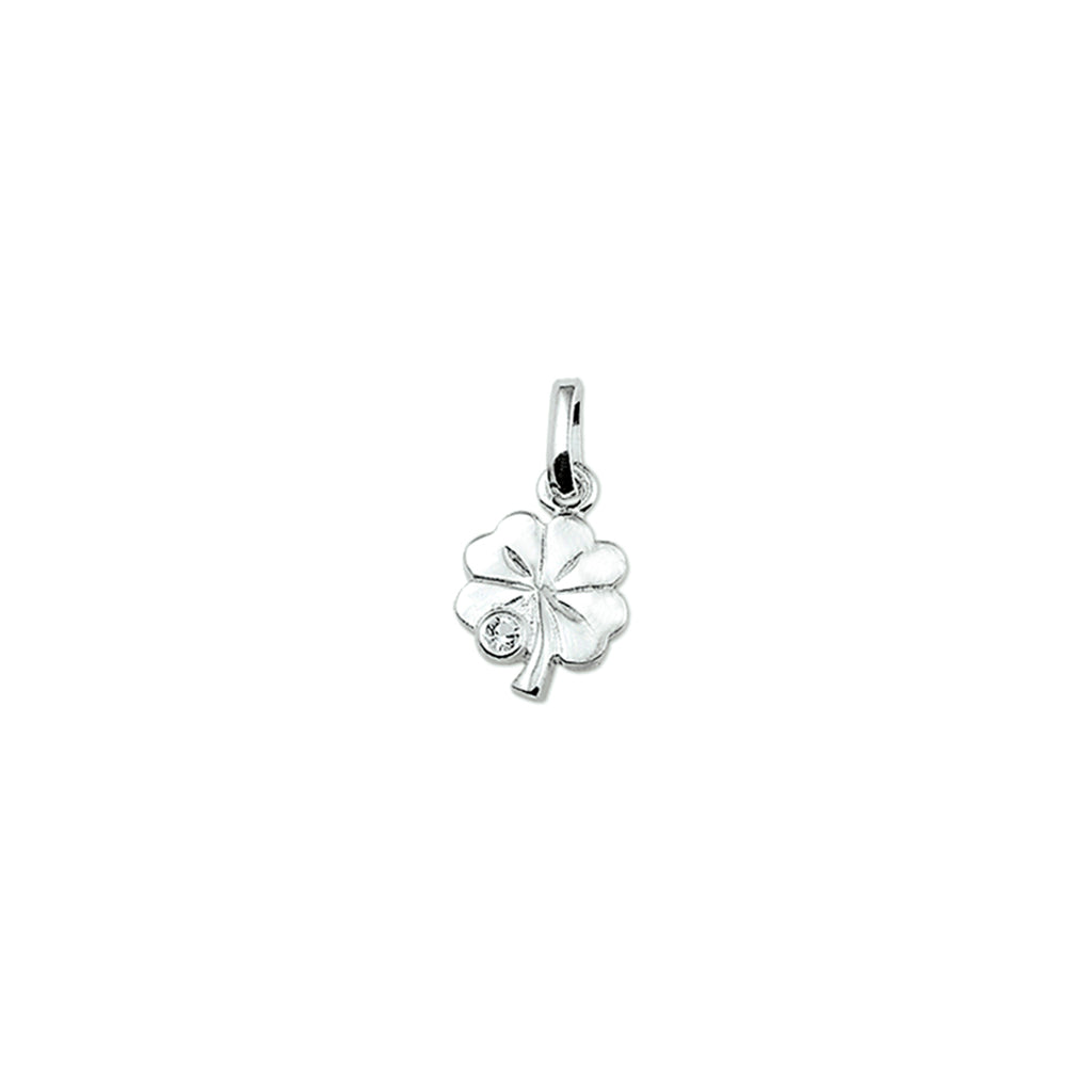 hanger klavertje strass 11 mm zilver gerhodineerd