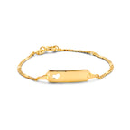 Gravurarmband Herzplättchen 5,5 mm 14K Gelbgold