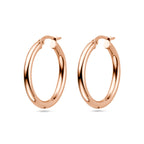 oorringen ronde buis 26 mm 14K roségoud - rond