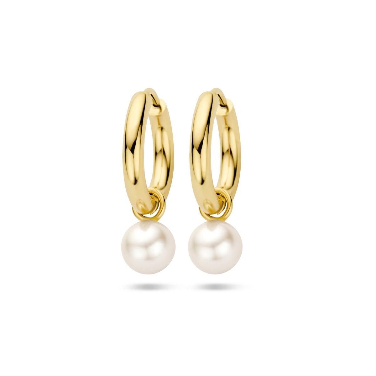 klapoorringen parel 24 mm 14K geelgoud - rond