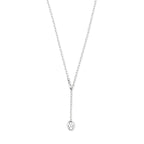 y-collier koffieboon 50 cm zilver gerhodineerd