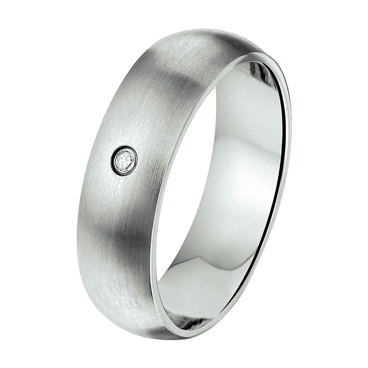 Ring 6 mm mit Zirkonia Edelstahl