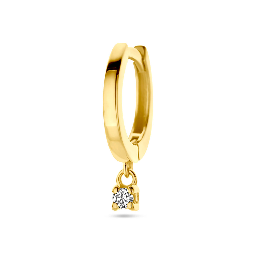Creole Diamant 0,03ct H SI pro Stück 16 mm 14K Gelbgold