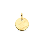9k graveerhanger gehamerd 10 mm 9K geel - rond