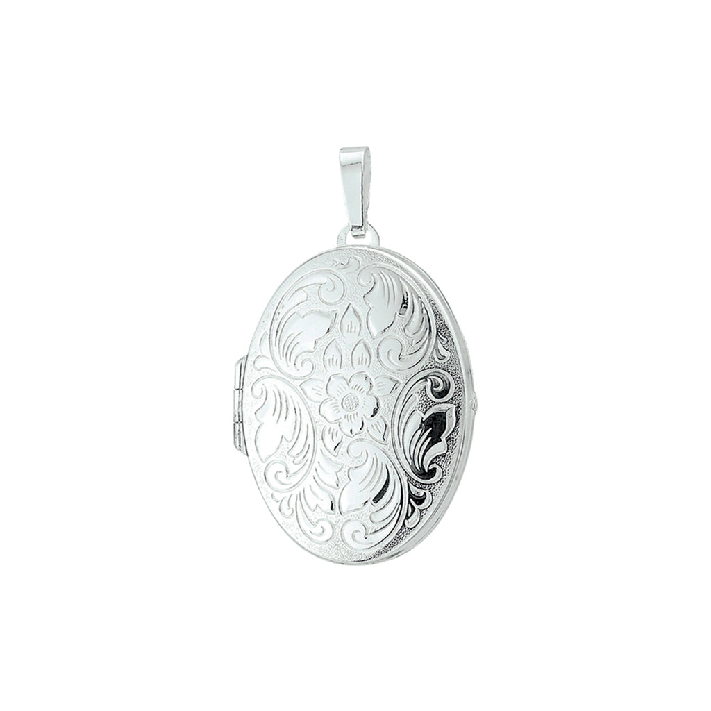 Medaillon Gravur 37 mm Silber weiß