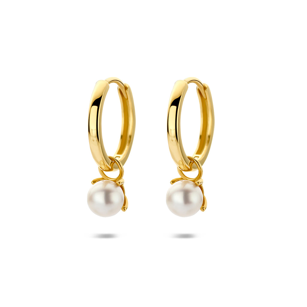 Ohrringe Perlen 18 mm 14K Gelbgold