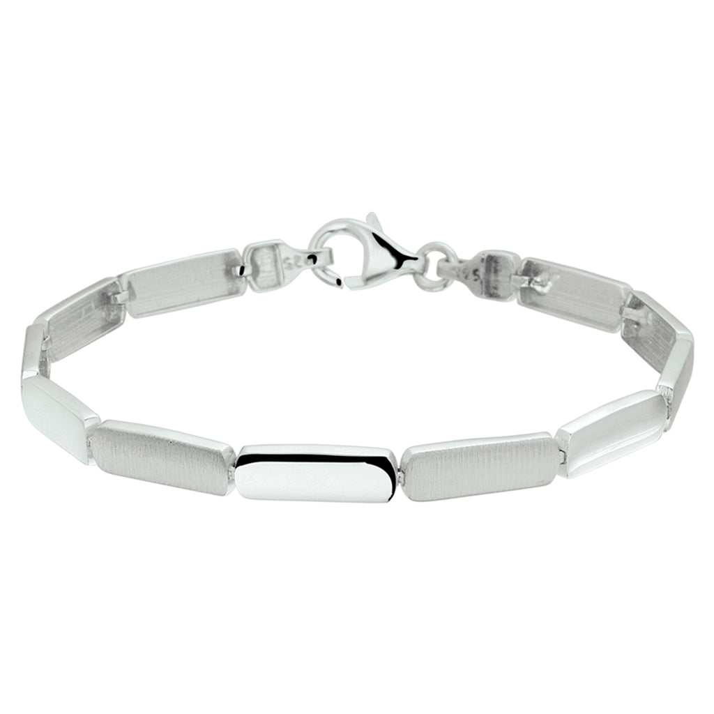 Armband poly/matt 5,2 mm 19 cm Silber rhodiniert