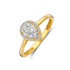 Ring Zirkonia Halo 14K Gelbgold