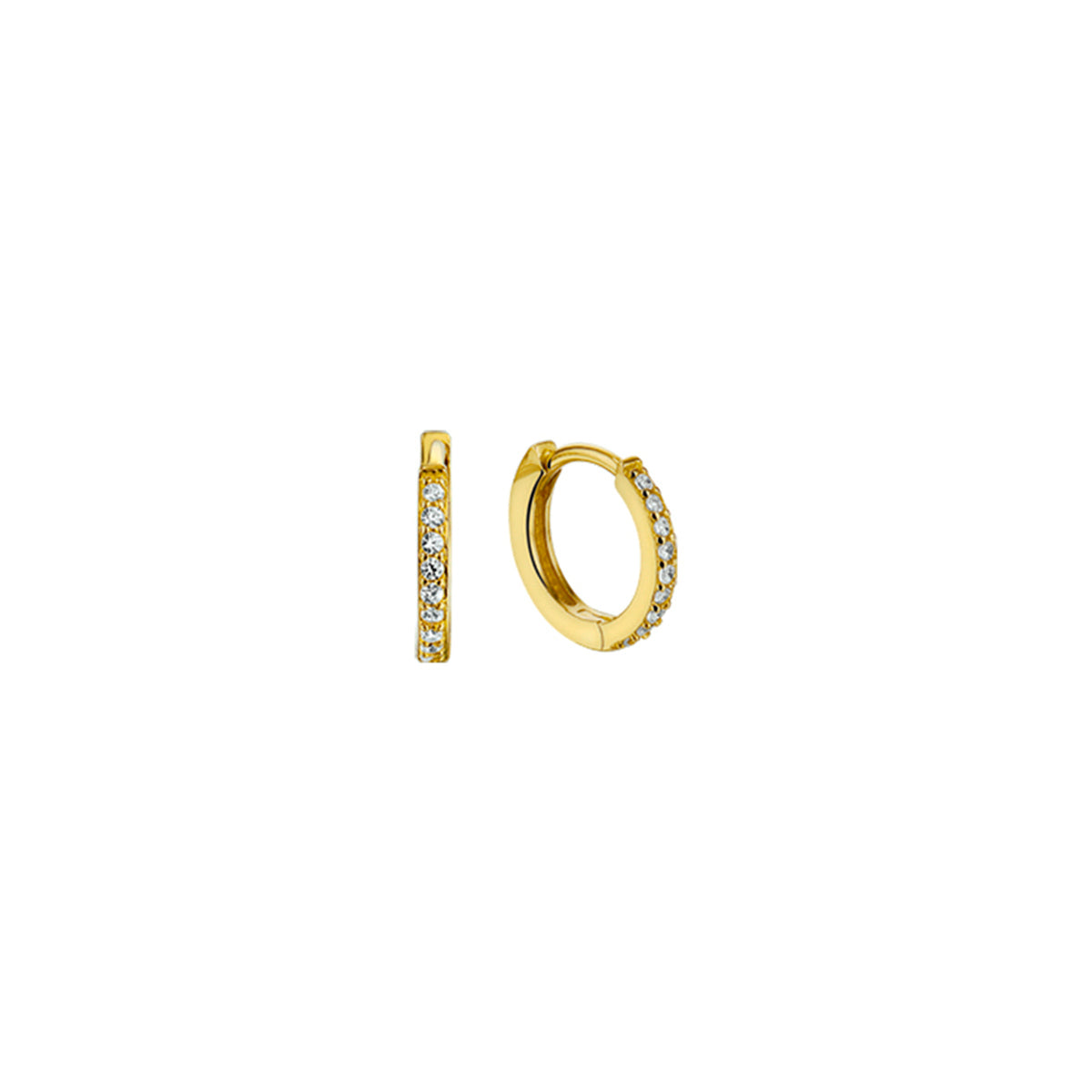 Ohrhänger Zirkonia 1,5 mm flach 14K Gelbgold