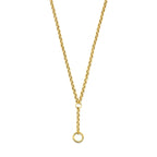 y-collier connector 46 cm 3 micron zilver verguld (geel)