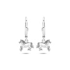 Ohrringe Pferd Brisurhaken 22 mm Silber rhodiniert