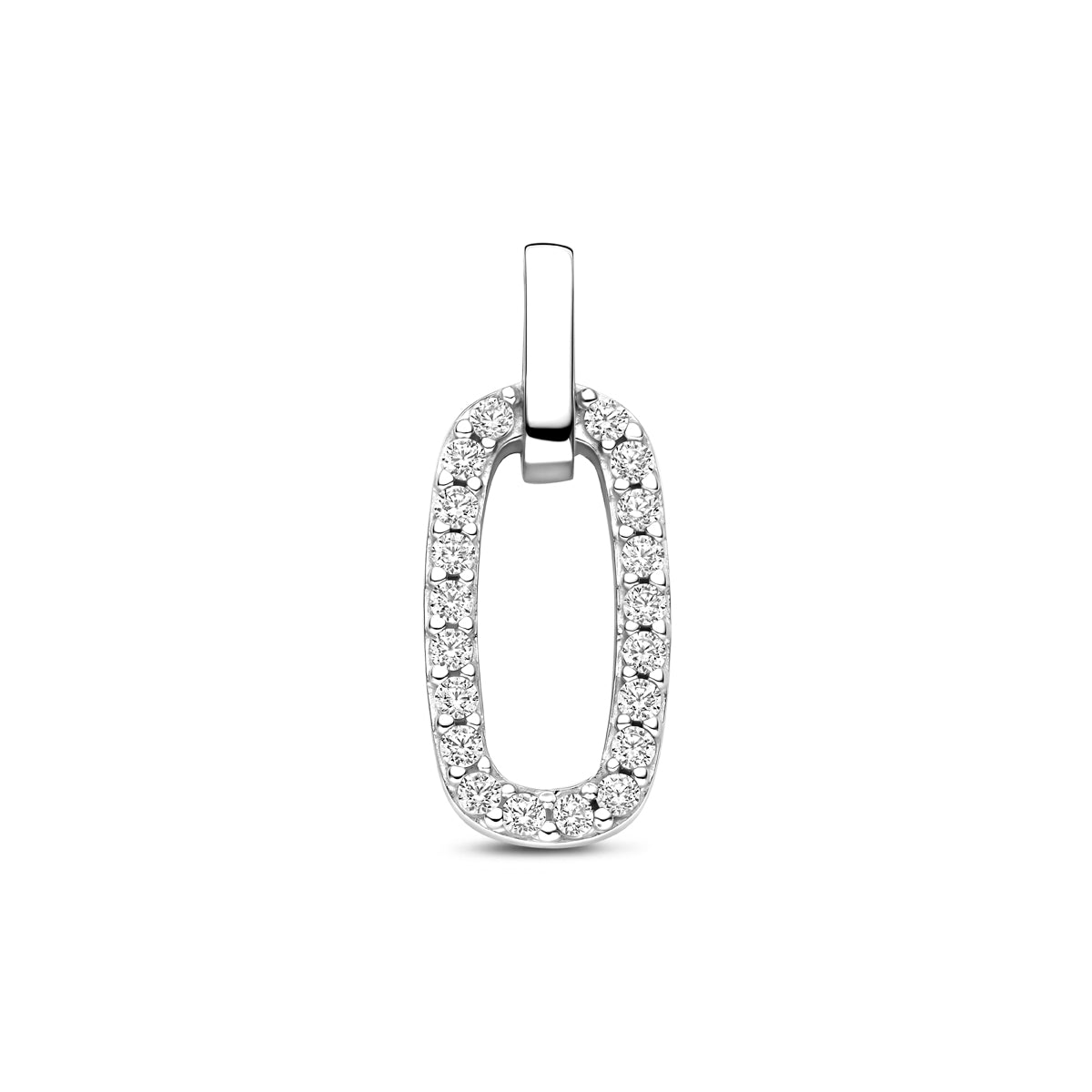 Anhänger Zirkonia 21 mm rhodiniertes Silber