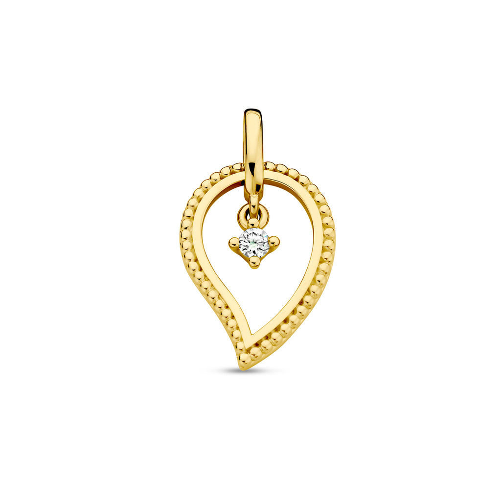 hanger diamant 0.06ct h si 14K geelgoud