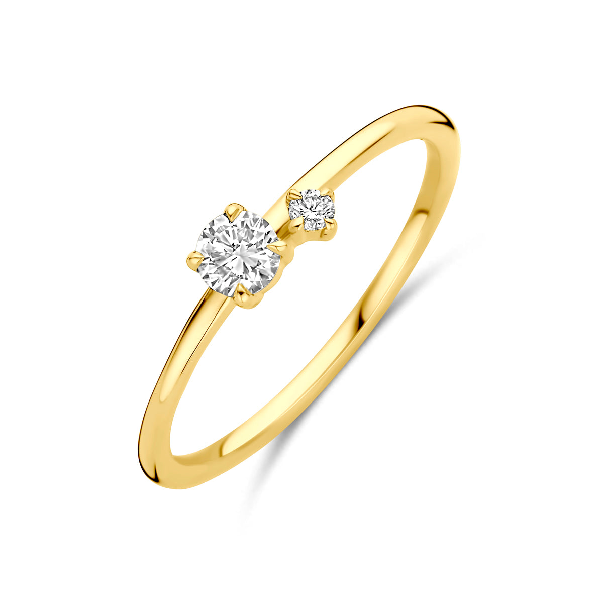 ring lab grown diamant 0.20ct h si 14K geelgoud