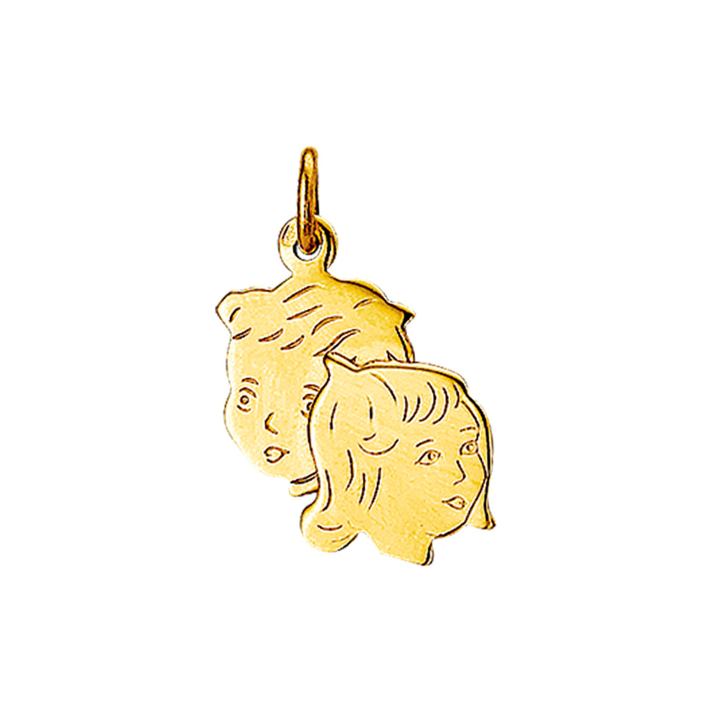 Anhänger Junge und Mädchen 20 mm 14K Gelbgold